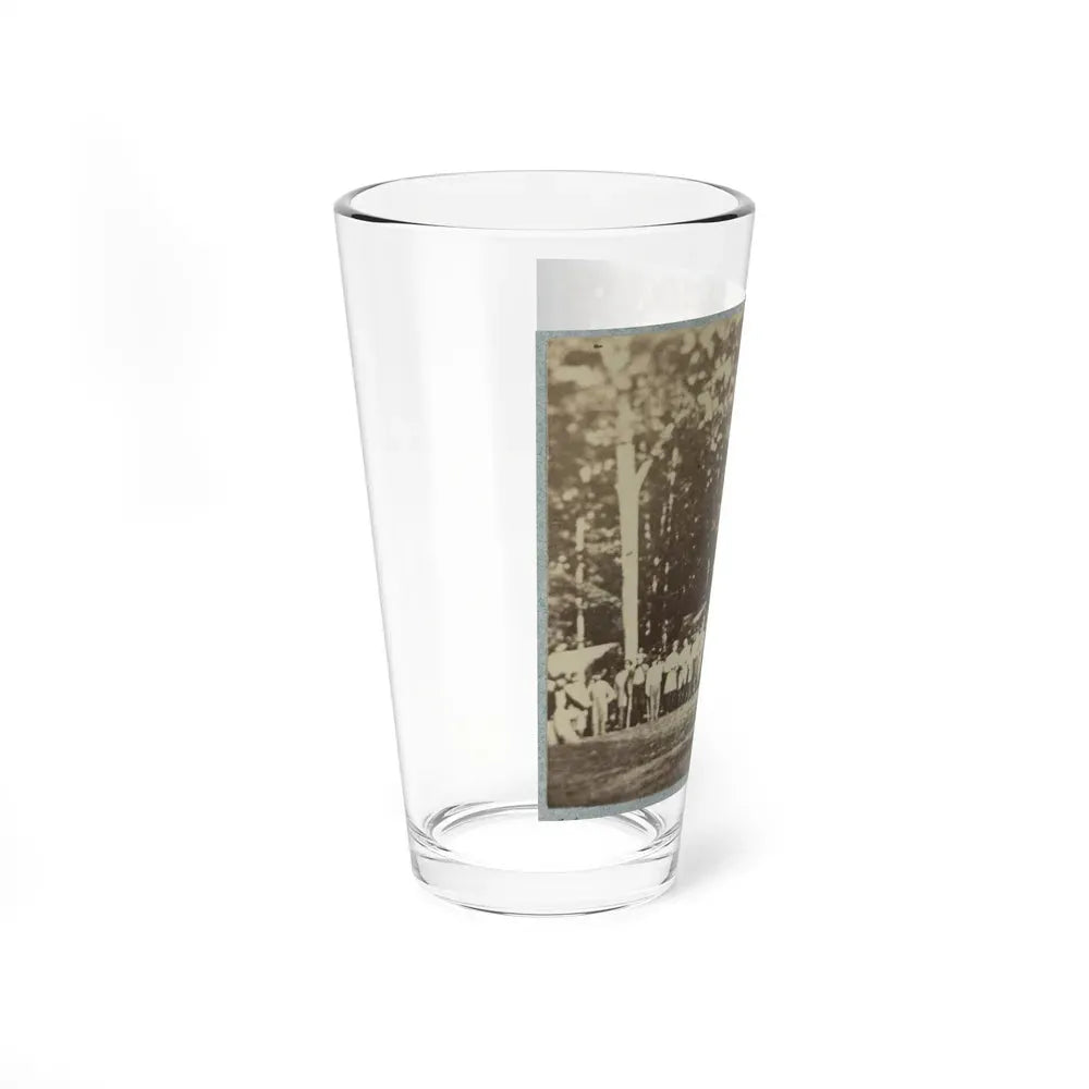 Group Of Soldiers, Some In Uniform And Some With Crutches, Pose In Front Of The Woods Possibly In Pennsylvania (U.S. Civil War) Pint Glass 16oz - Go Mug Yourself