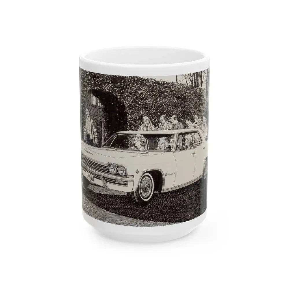 Group of Three Car Advertisements (1) - White Coffee Mug 15oz - Go Mug Yourself