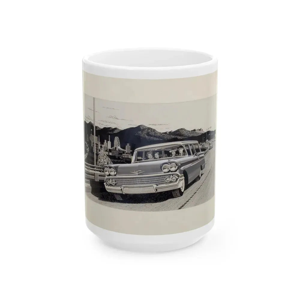 Group of Three Car Advertisements (3) - White Coffee Mug 15oz - Go Mug Yourself