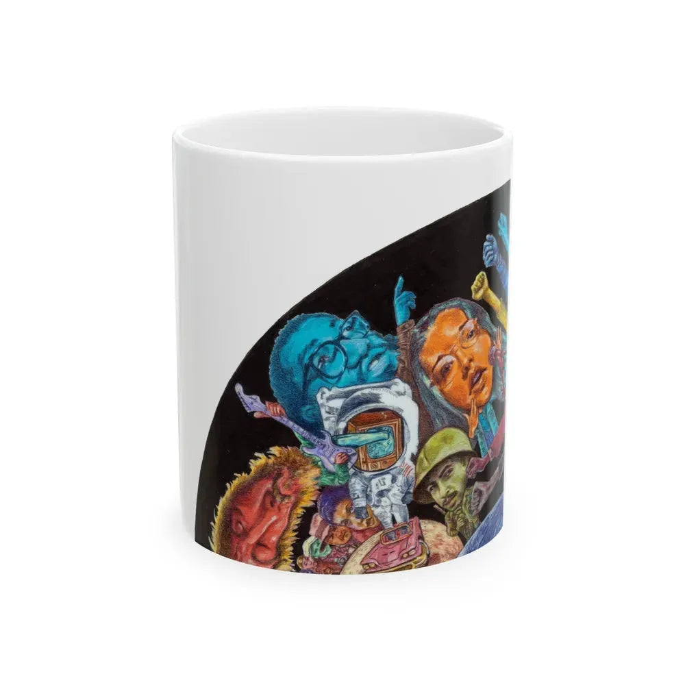 Group of Three Illustrations (1) - White Coffee Mug 11oz - Go Mug Yourself
