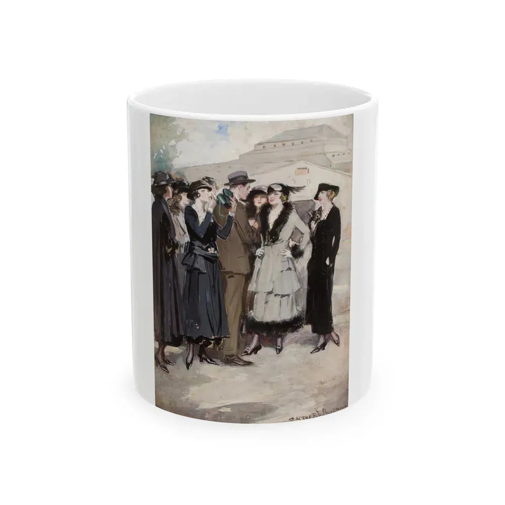Group of Women and a Man - White Coffee Mug 11oz - Go Mug Yourself