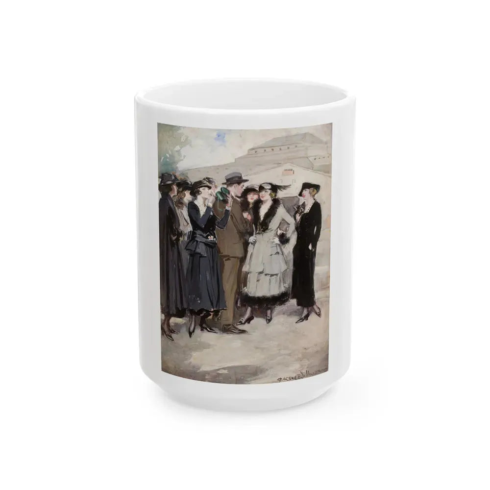 Group of Women and a Man - White Coffee Mug 15oz - Go Mug Yourself