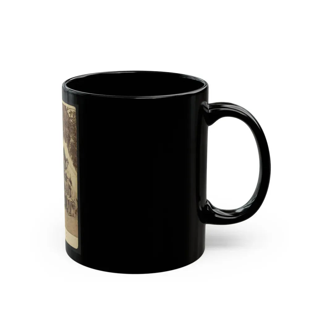 Group Portrait Of Soldiers In Front Of A Tent, Possibly At Camp Cameron, Washington, D.C. (U.S. Civil War) Black Coffee Mug - Go Mug Yourself