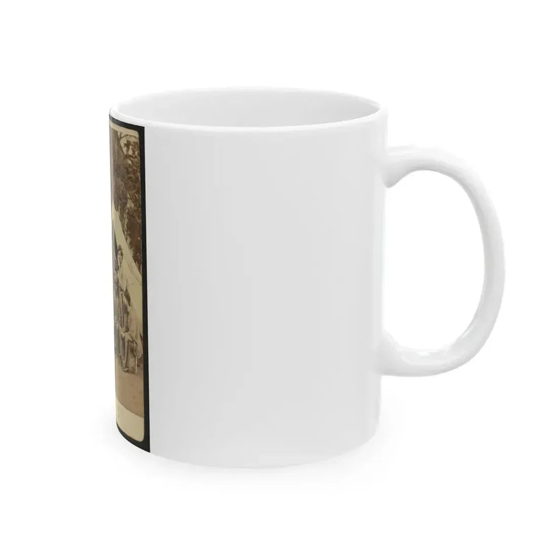 Group Portrait Of Soldiers In Front Of A Tent, Possibly At Camp Cameron, Washington, D.C. (U.S. Civil War) White Coffee Mug - Go Mug Yourself