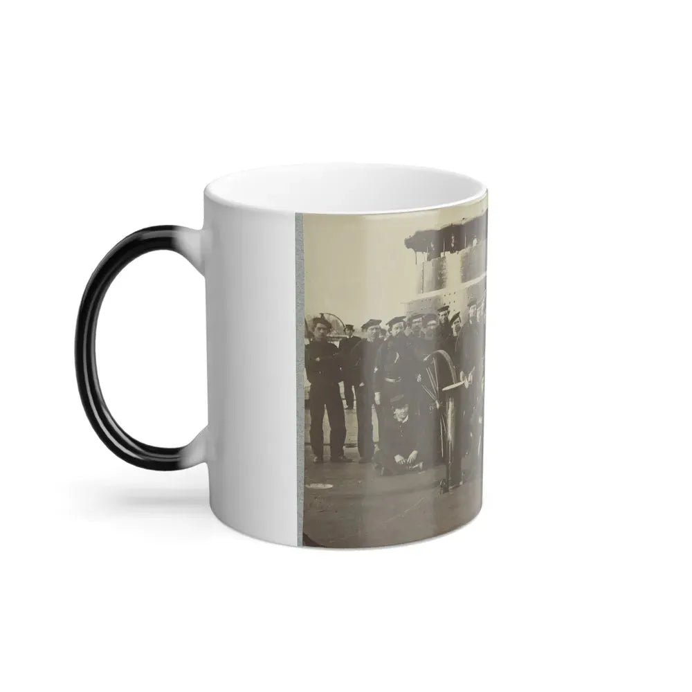 Group Portrait of the Crew on the Deck of an Ironclad (U.S. Civil War) Color Changing Coffee Mug 11oz - Go Mug Yourself