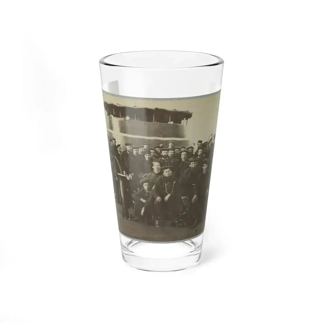 Group Portrait Of The Crew On The Deck Of An Ironclad (U.S. Civil War) Pint Glass 16oz 16oz - Go Mug Yourself
