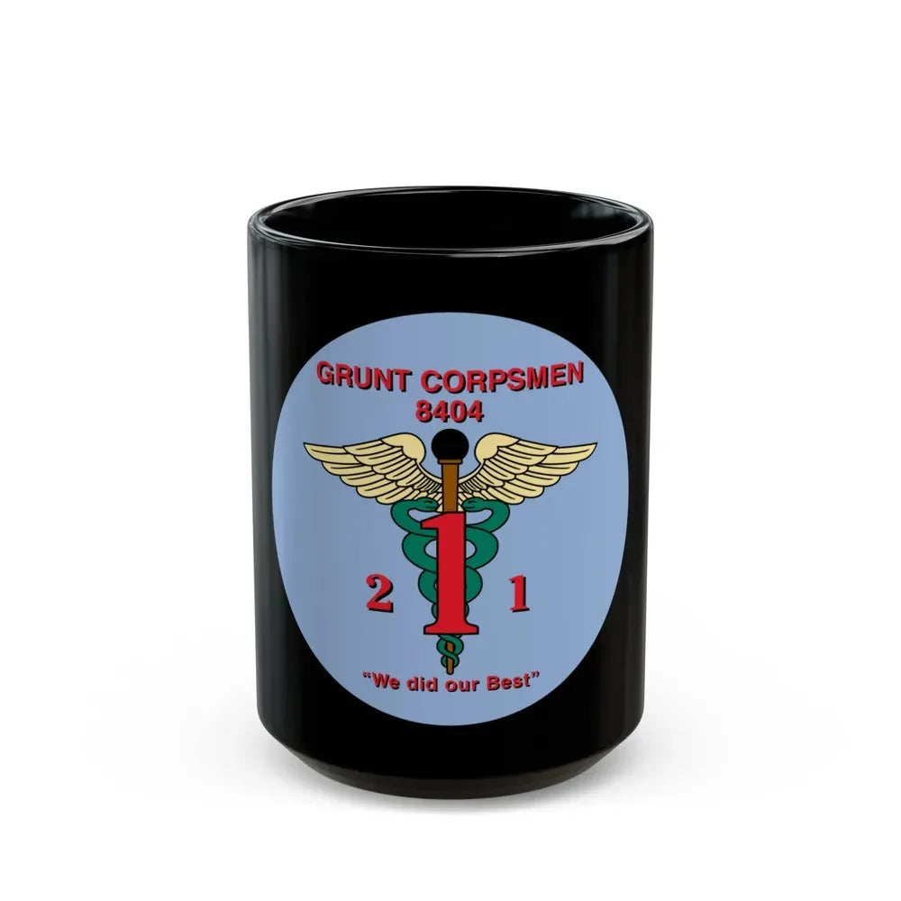 Grunt Corpsmen (USMC) Black Coffee Mug 15oz - Go Mug Yourself