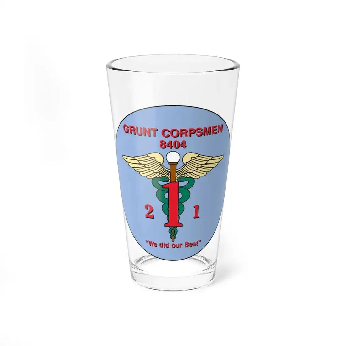 Grunt Corpsmen (USMC) Pint Glass 16oz 16oz - Go Mug Yourself