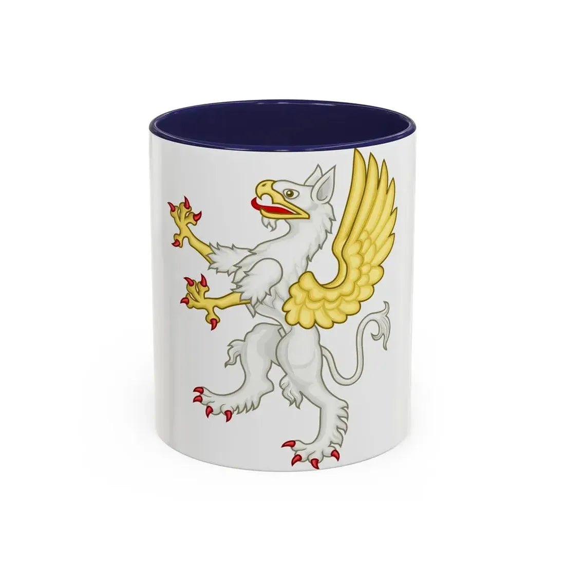 Gryphon Badge of Edward III - Accent Coffee Mug 11oz Navy - Go Mug Yourself