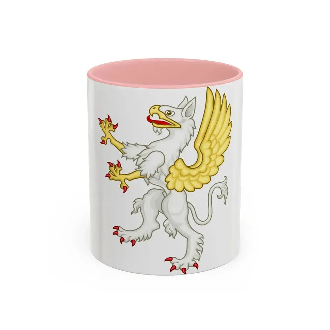 Gryphon Badge of Edward III - Accent Coffee Mug 11oz Pink - Go Mug Yourself