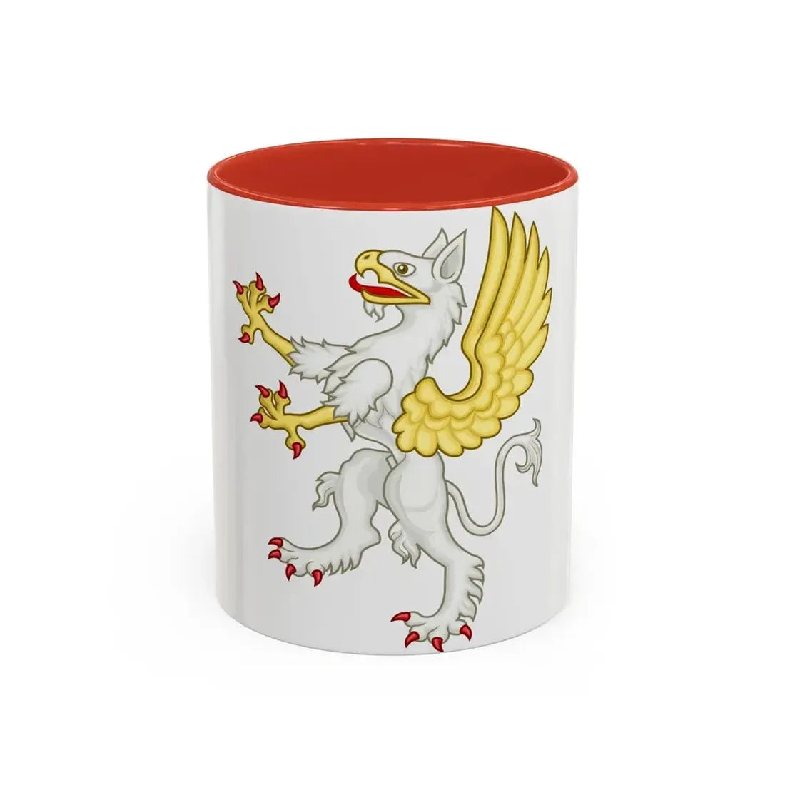 Gryphon Badge of Edward III - Accent Coffee Mug 11oz Red - Go Mug Yourself