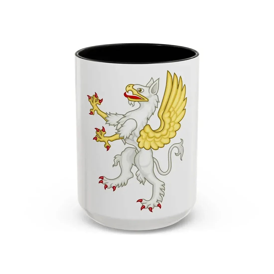 Gryphon Badge of Edward III - Accent Coffee Mug 15oz Black - Go Mug Yourself