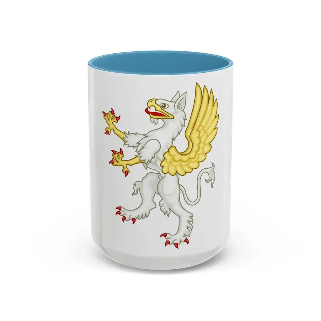 Gryphon Badge of Edward III - Accent Coffee Mug 15oz Light Blue - Go Mug Yourself