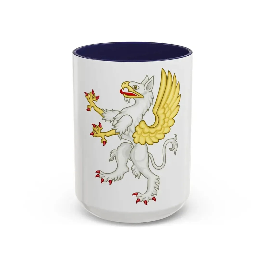 Gryphon Badge of Edward III - Accent Coffee Mug 15oz Navy - Go Mug Yourself