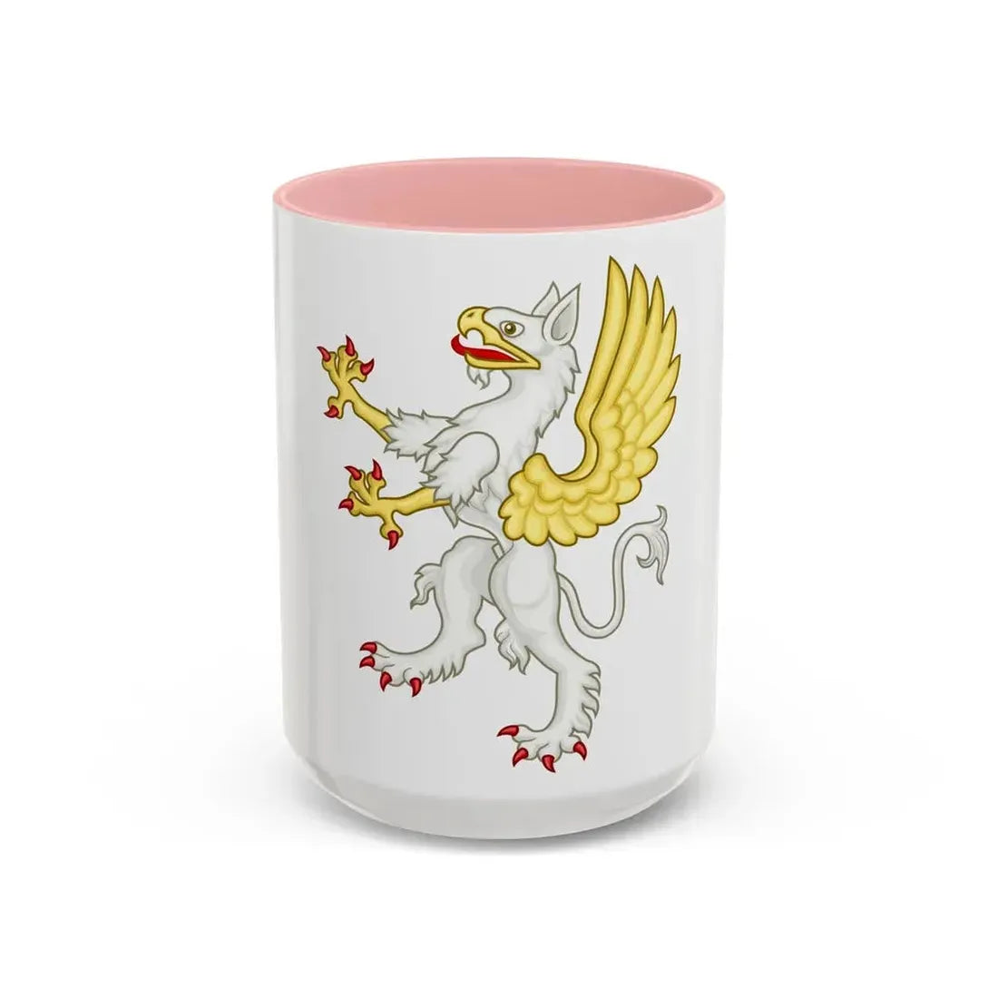 Gryphon Badge of Edward III - Accent Coffee Mug 15oz Pink - Go Mug Yourself