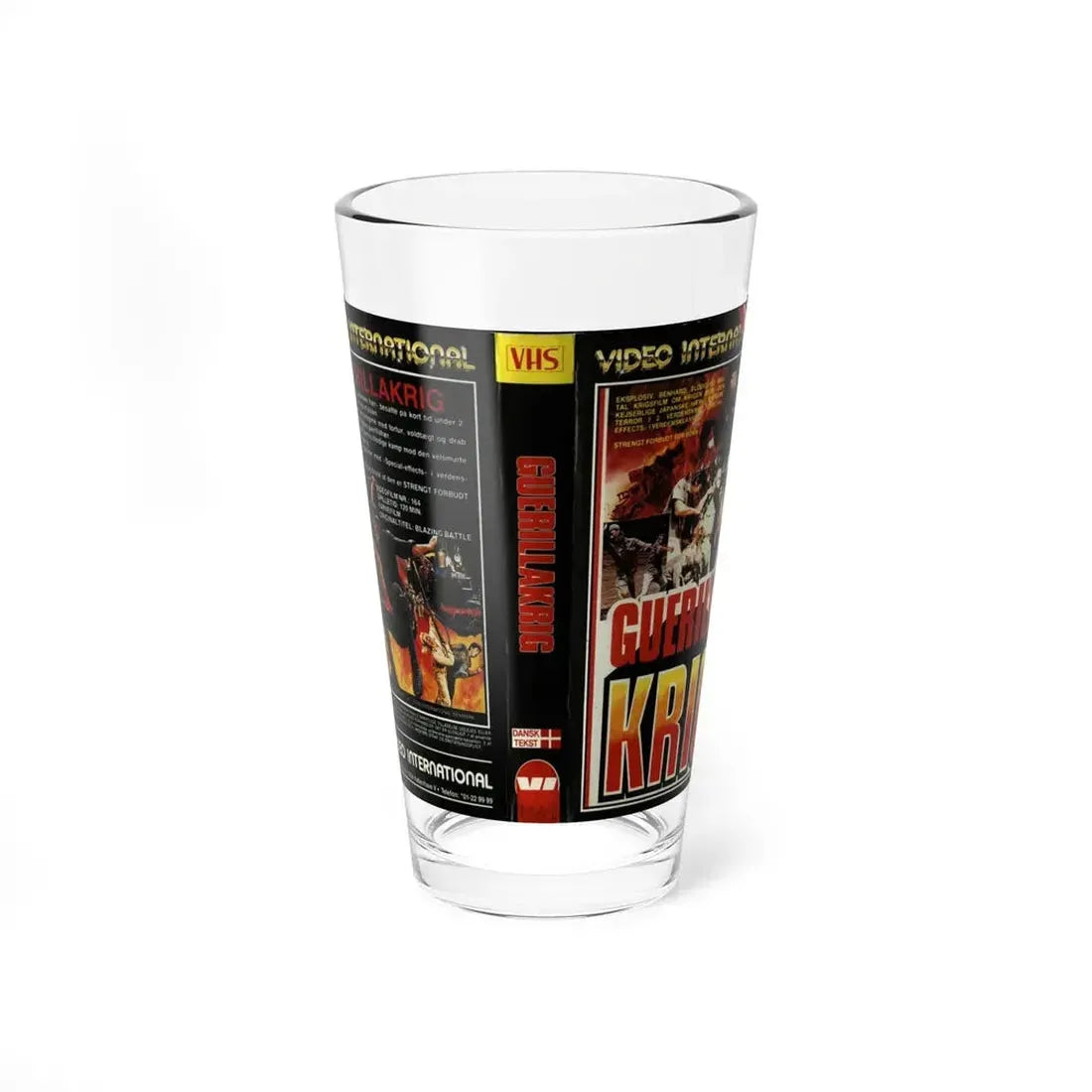 GUERILLA KRIG (VHS COVER) Pint Glass 16oz 16oz - Go Mug Yourself