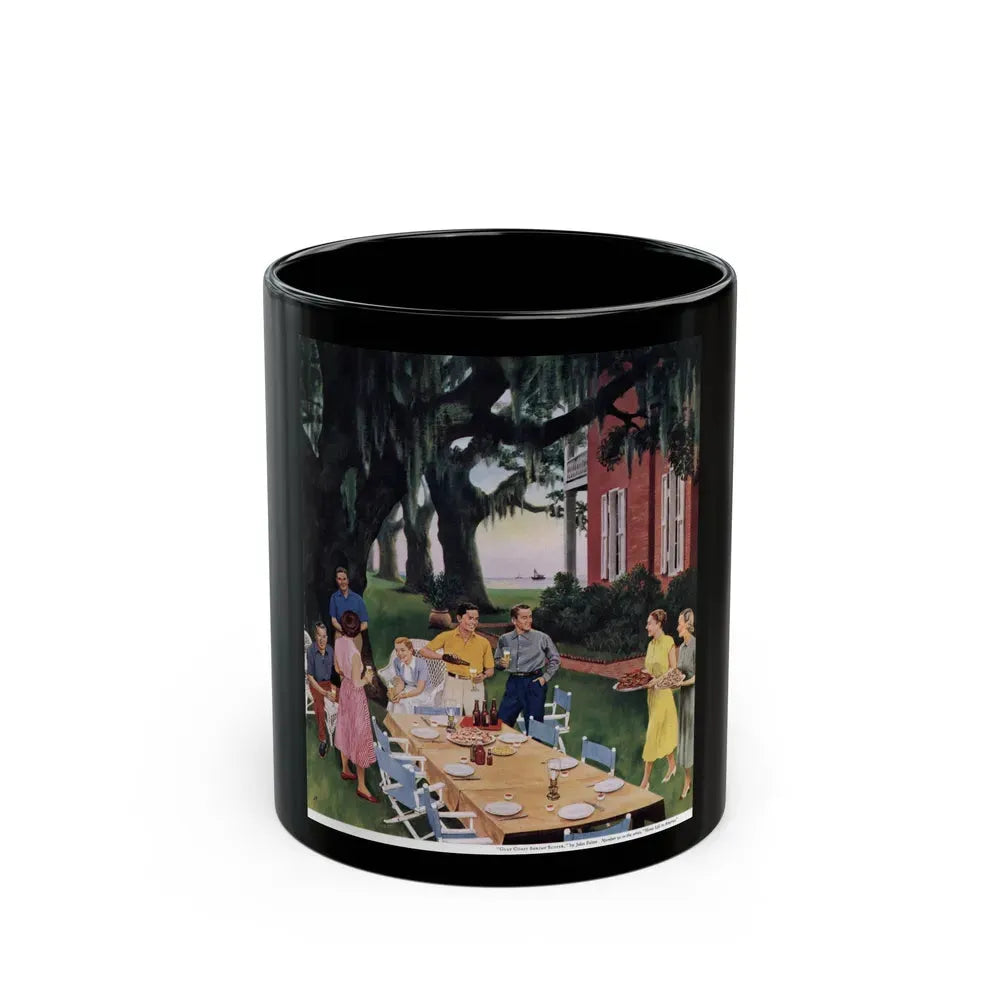 Gulf Coast Shrimp Supper, Collier's, March 19, 1954 - Black Coffee Mug 11oz - Go Mug Yourself