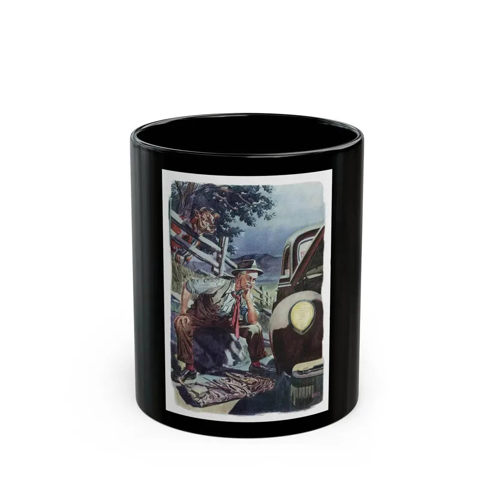 Gulfpride ad, The Saturday Evening Post, May 6, 1944 - Black Coffee Mug 11oz - Go Mug Yourself