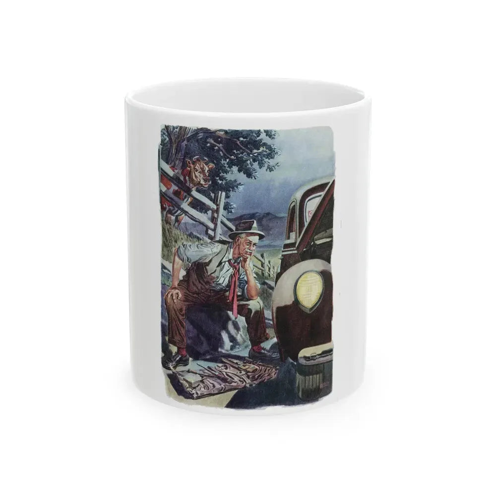 Gulfpride ad, The Saturday Evening Post, May 6, 1944 - White Coffee Mug 11oz - Go Mug Yourself