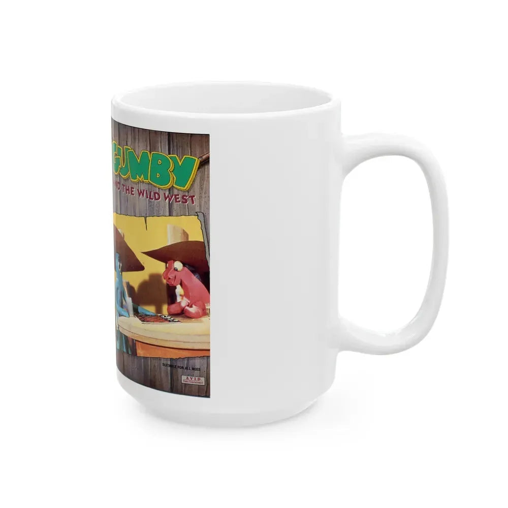 GUMBY AND THE WILD WEST (VHS COVER) - White Coffee Mug - Go Mug Yourself