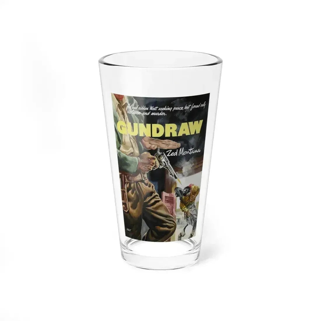 Gundraw, British Paperback Cover - Pint Glass 16oz 16oz - Go Mug Yourself