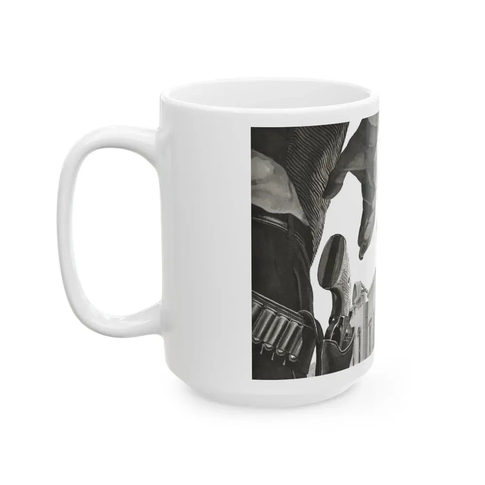 Gunmen Die Sudden, Adventure, May 1957 - White Coffee Mug - Go Mug Yourself