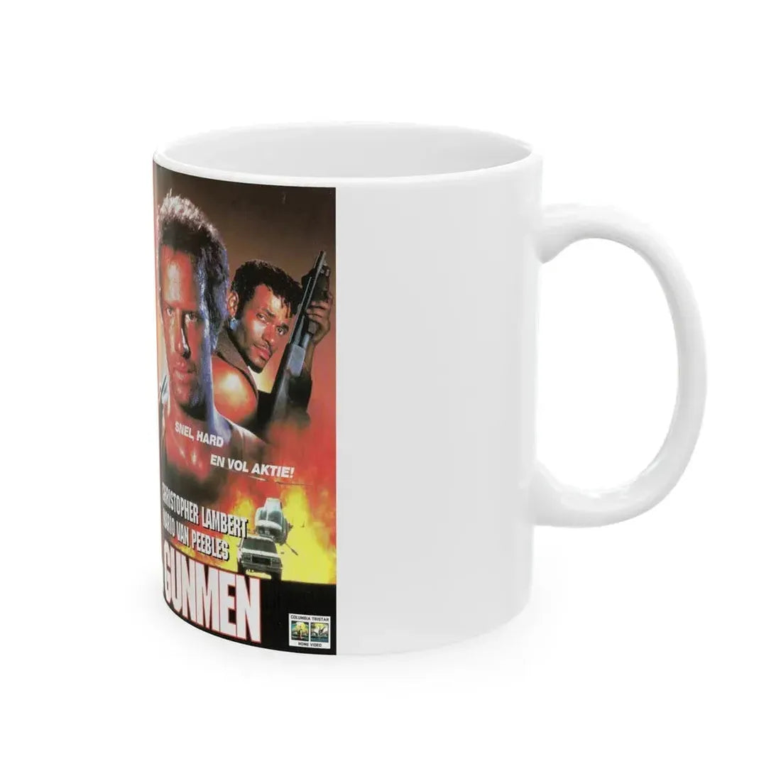 GUNMEN (VHS COVER) - White Coffee Mug - Go Mug Yourself