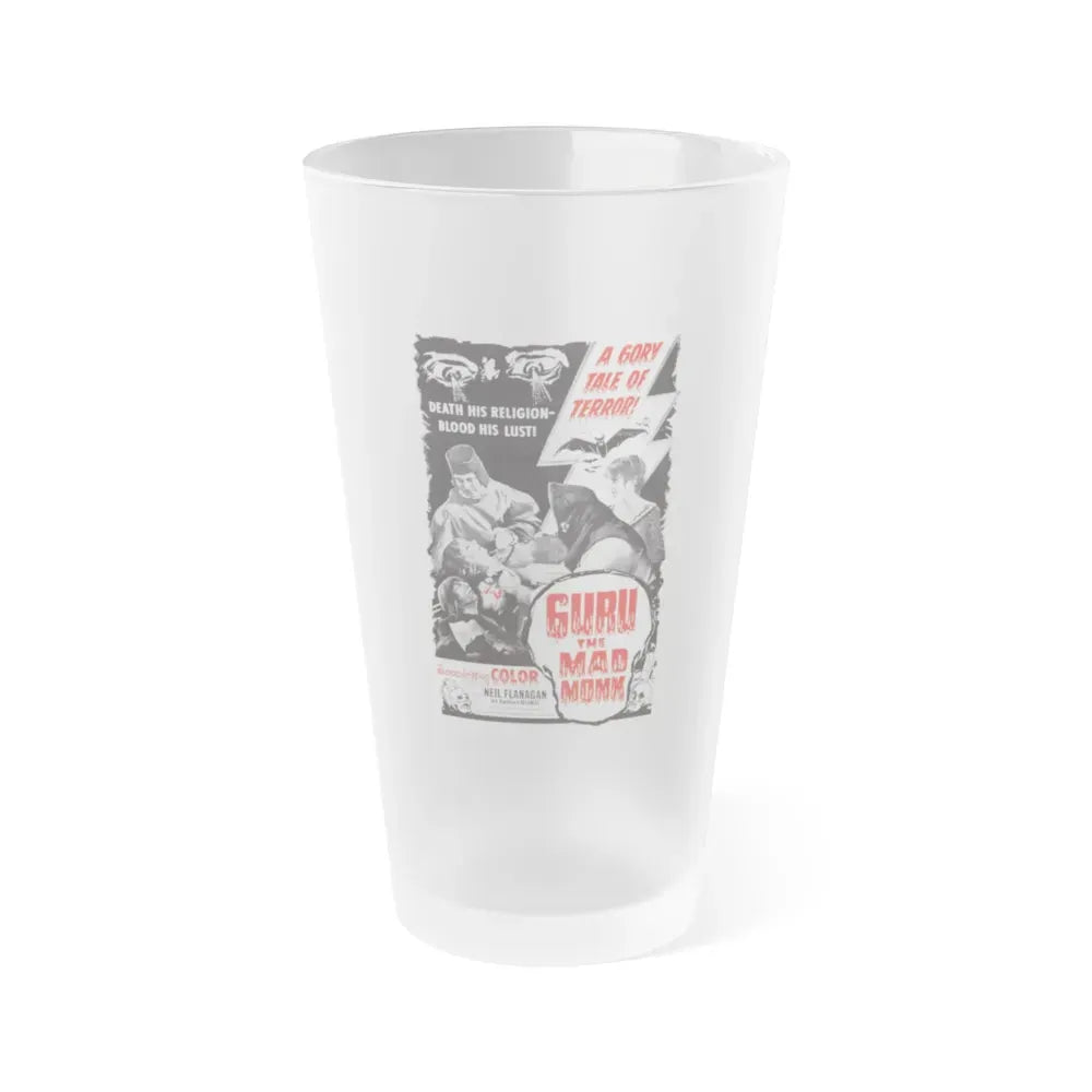 GURU THE MAD MONK 1970 Movie Poster - Frosted Pint Glass 16oz 16oz Frosted - Go Mug Yourself