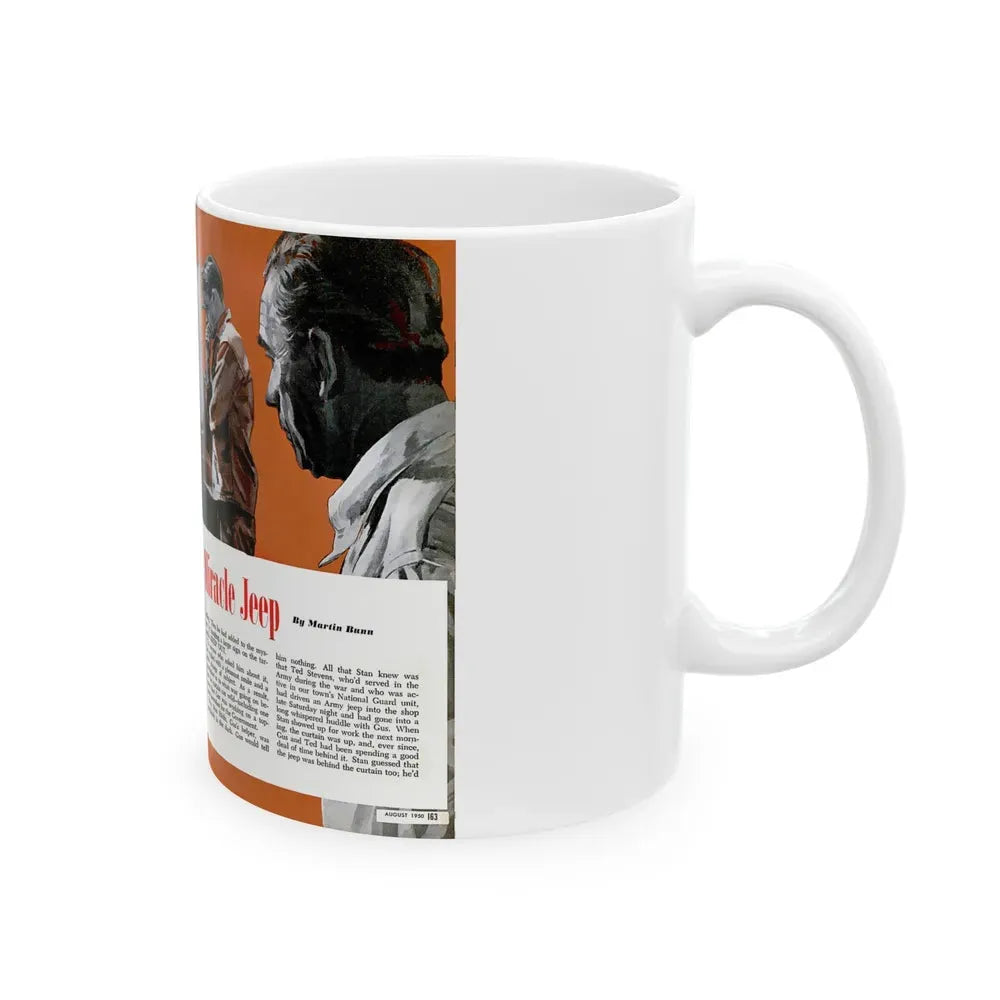 Gus and the Miracle Jeep, Popular Science, August 1950 - White Coffee Mug - Go Mug Yourself