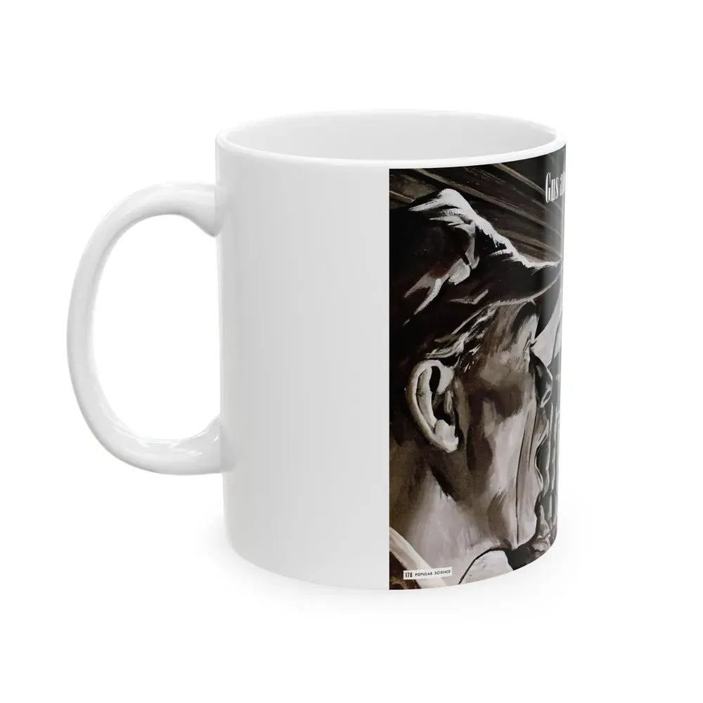 Gus and the Popping Filler Cap, Popular Science, March 1950 - White Coffee Mug - Go Mug Yourself