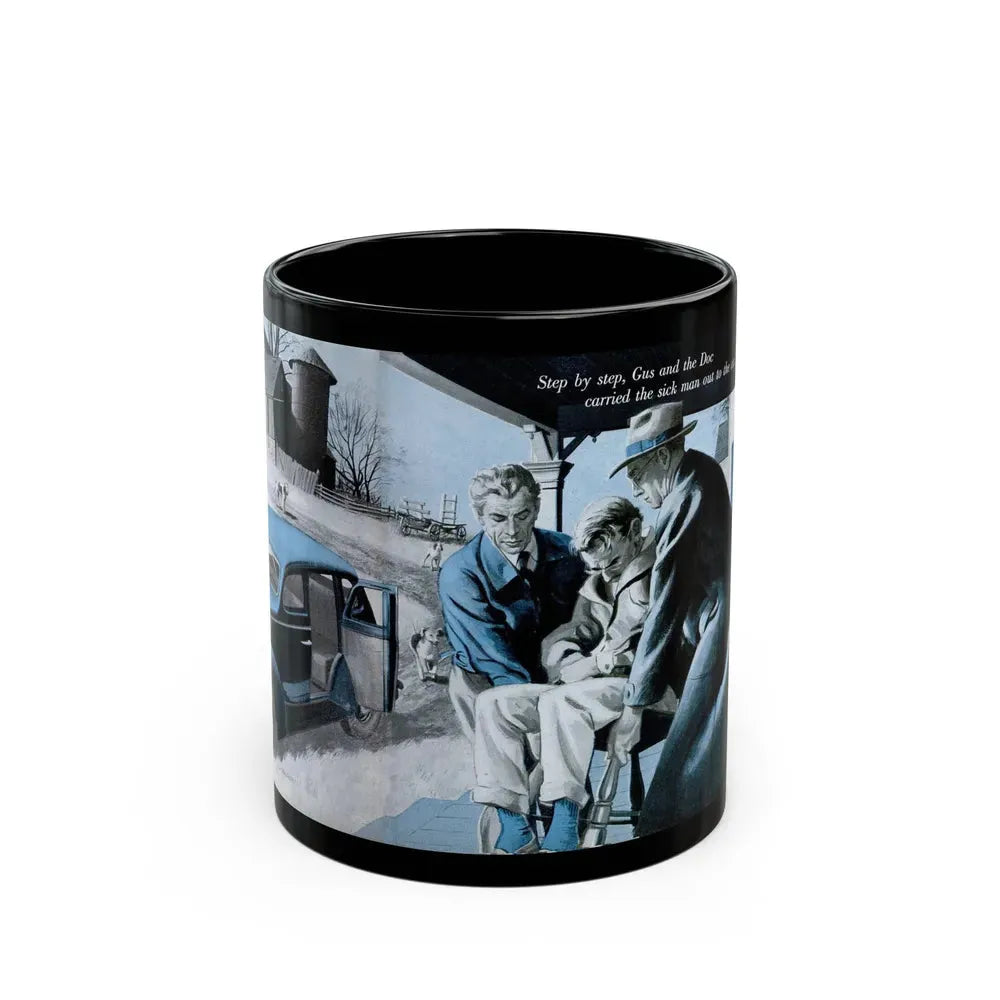 Gus Answers an Ambulance Call, Popular Science, December 1953 - Black Coffee Mug 11oz - Go Mug Yourself