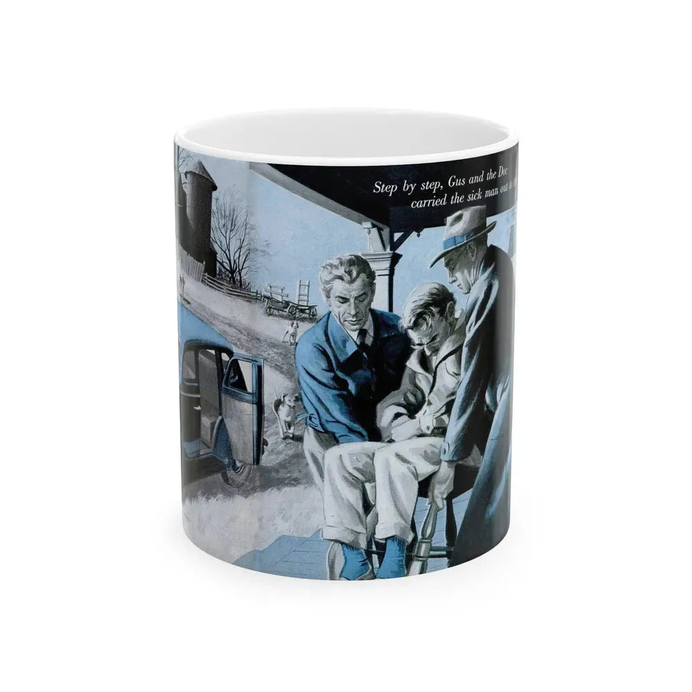 Gus Answers an Ambulance Call, Popular Science, December 1953 - White Coffee Mug 11oz - Go Mug Yourself
