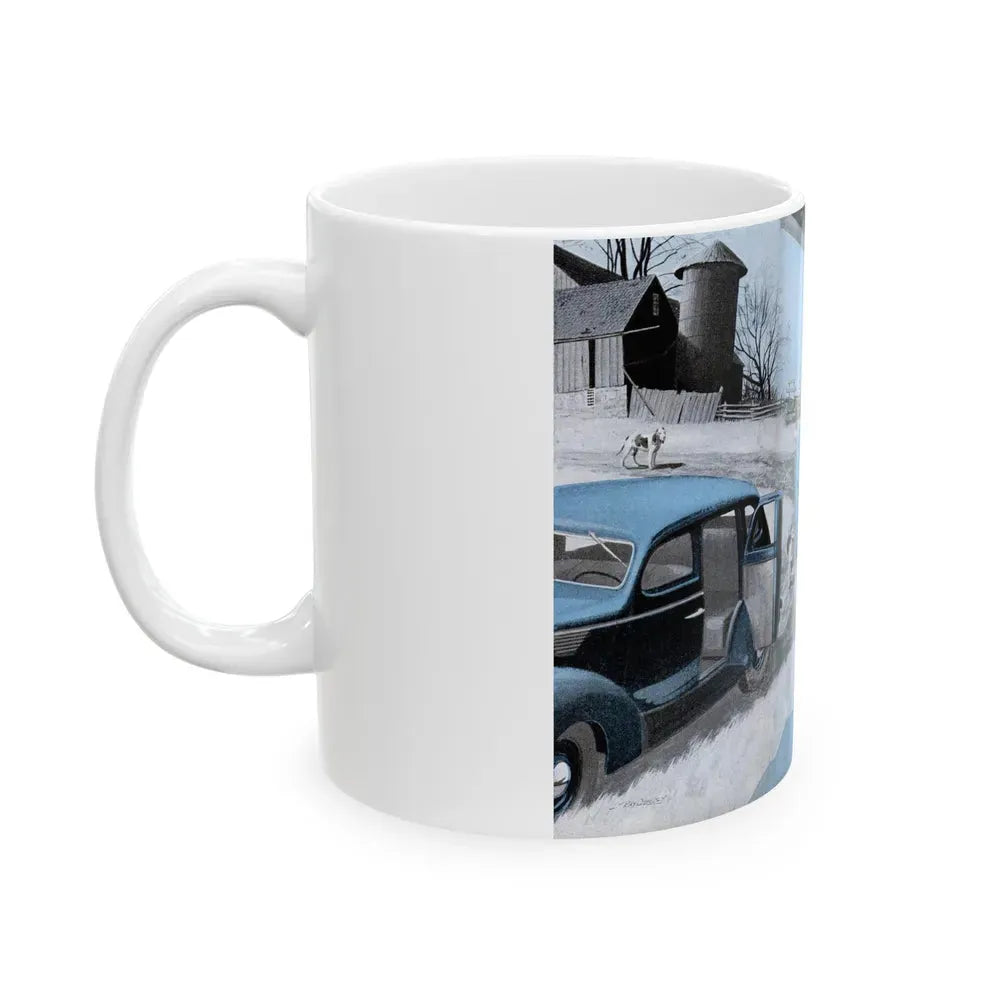 Gus Answers an Ambulance Call, Popular Science, December 1953 - White Coffee Mug - Go Mug Yourself
