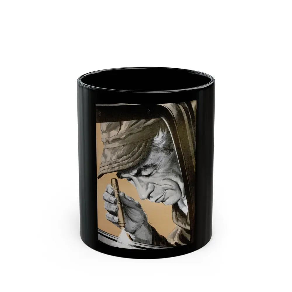 Gus Closes a Sticky Case, Popular Science, 1954 - Black Coffee Mug 11oz - Go Mug Yourself