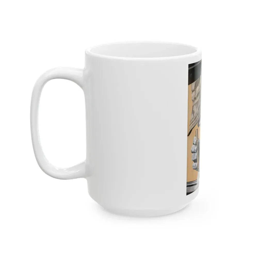 Gus Closes a Sticky Case, Popular Science, 1954 - White Coffee Mug - Go Mug Yourself