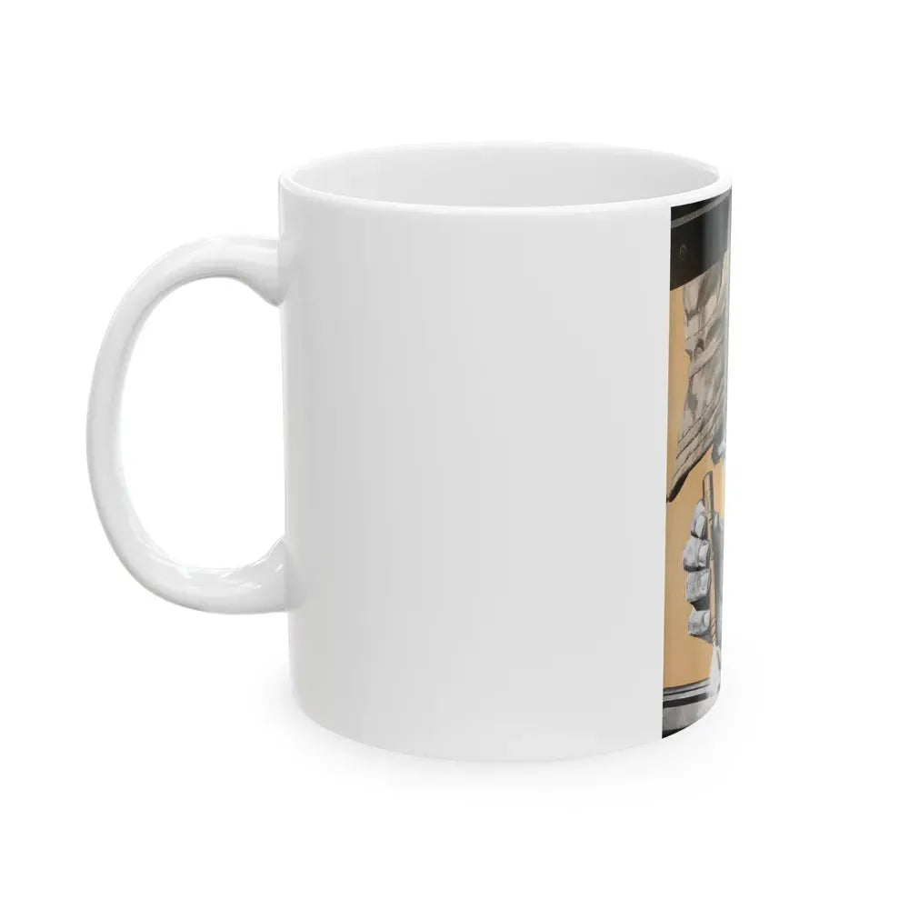 Gus Closes a Sticky Case, Popular Science, 1954 - White Coffee Mug - Go Mug Yourself