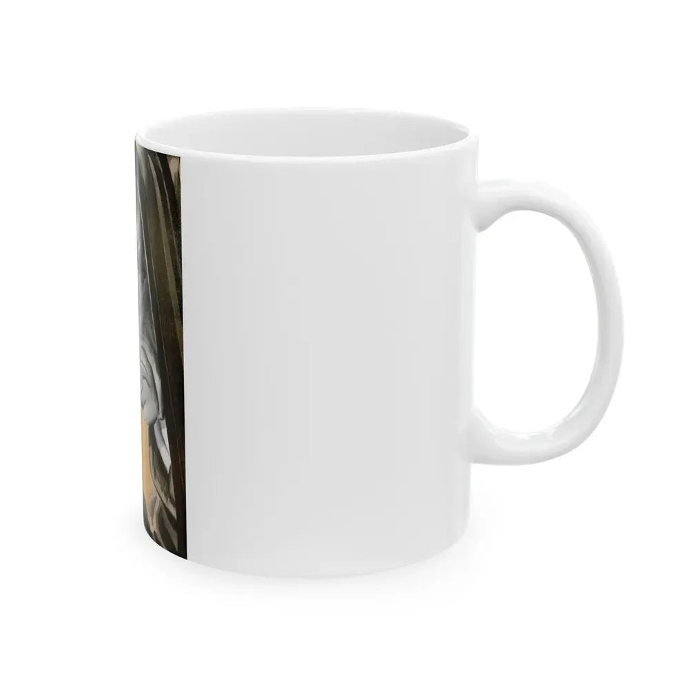 Gus Closes a Sticky Case, Popular Science, 1954 - White Coffee Mug - Go Mug Yourself