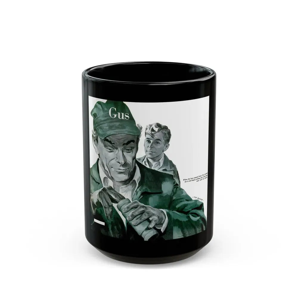 Gus Cools a Hot Engine, Popular Science, June 1950 - Black Coffee Mug 15oz - Go Mug Yourself
