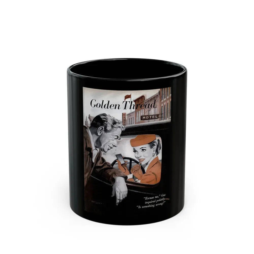 Gus Finds a Golden Thread, Popular Science, 1953 - Black Coffee Mug 11oz - Go Mug Yourself