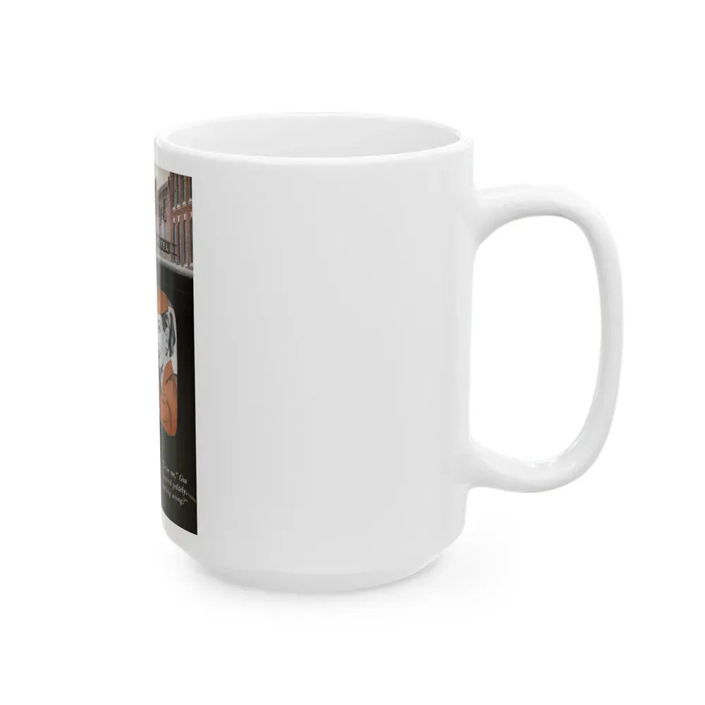 Gus Finds a Golden Thread, Popular Science, 1953 - White Coffee Mug - Go Mug Yourself