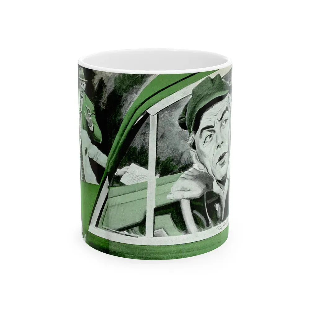 Gus Gets the Pitch, Popular Science, October 1952 - White Coffee Mug 11oz - Go Mug Yourself