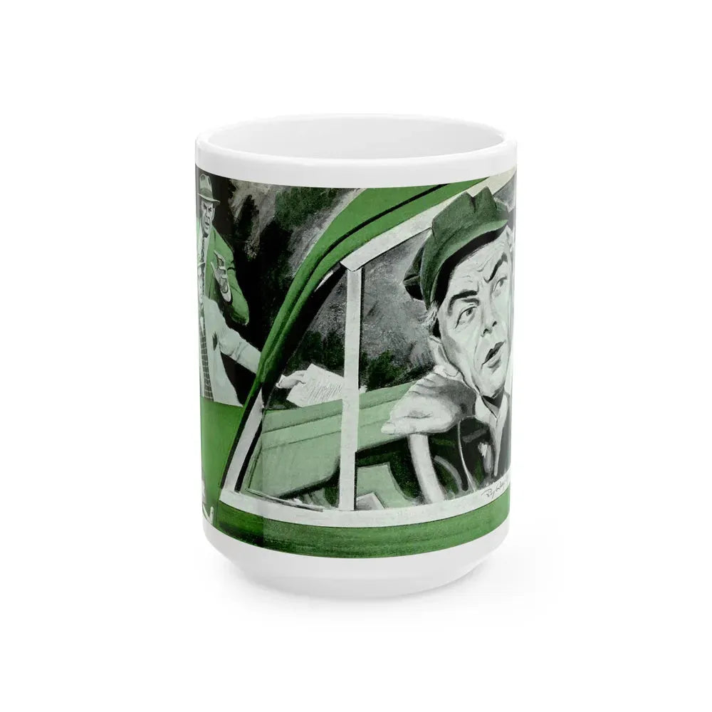 Gus Gets the Pitch, Popular Science, October 1952 - White Coffee Mug 15oz - Go Mug Yourself