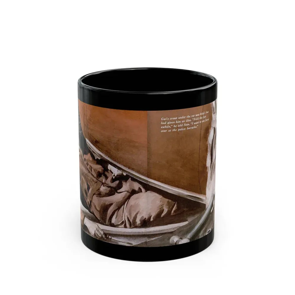 Gus Parlays a Pair of Hunches, Popular Science, February 1951 - Black Coffee Mug 11oz - Go Mug Yourself