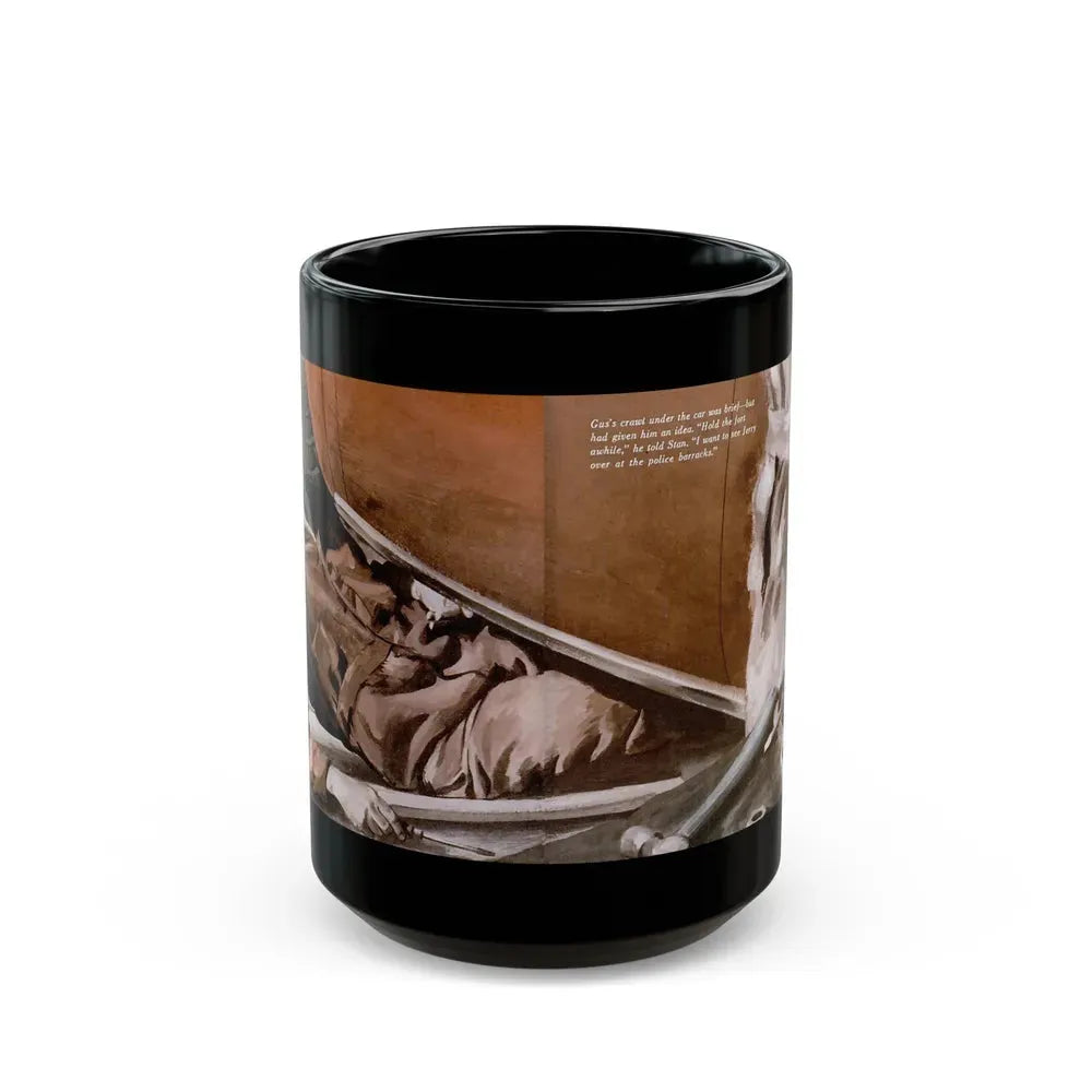 Gus Parlays a Pair of Hunches, Popular Science, February 1951 - Black Coffee Mug 15oz - Go Mug Yourself