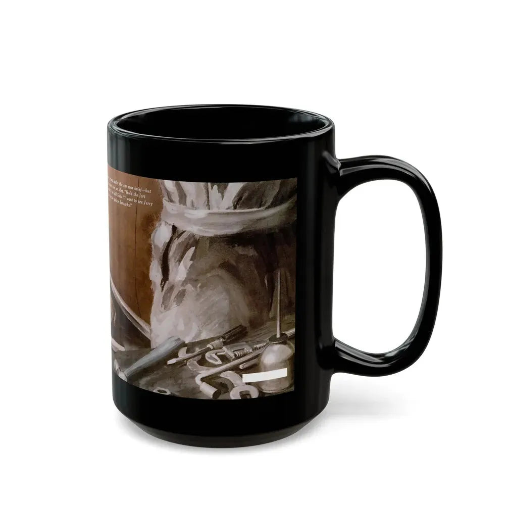 Gus Parlays a Pair of Hunches, Popular Science, February 1951 - Black Coffee Mug - Go Mug Yourself