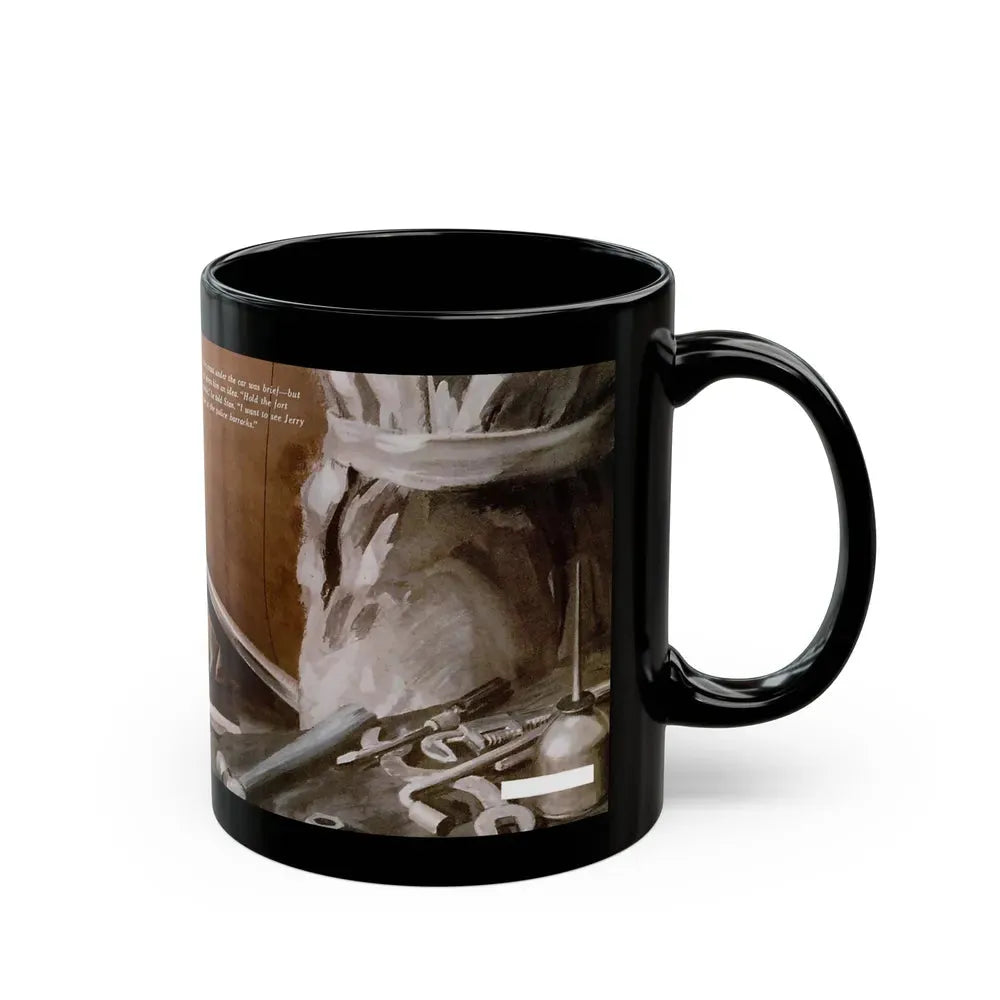 Gus Parlays a Pair of Hunches, Popular Science, February 1951 - Black Coffee Mug - Go Mug Yourself