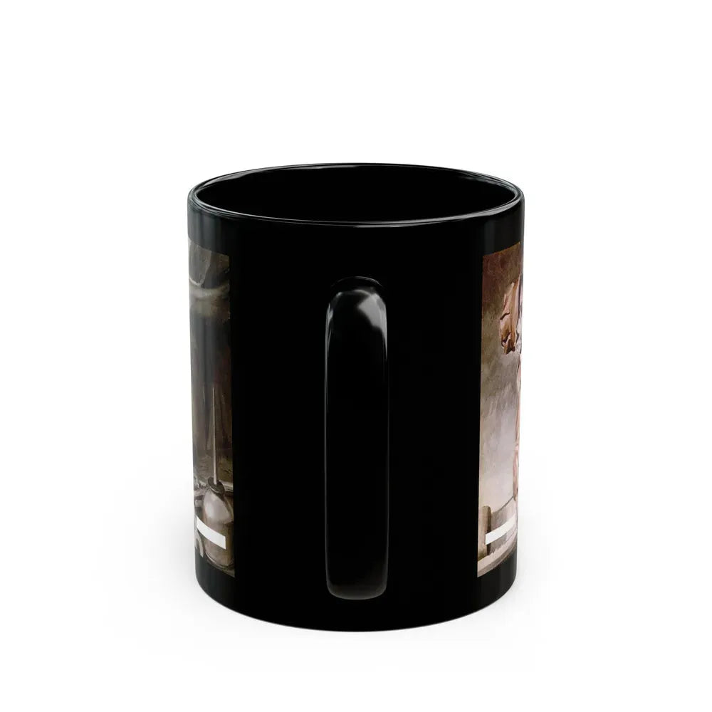 Gus Parlays a Pair of Hunches, Popular Science, February 1951 - Black Coffee Mug - Go Mug Yourself