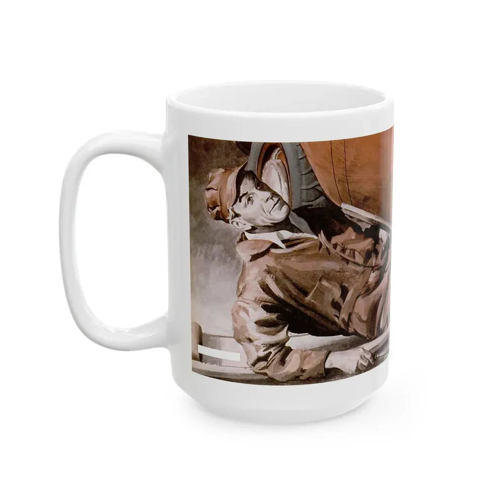 Gus Parlays a Pair of Hunches, Popular Science, February 1951 - White Coffee Mug - Go Mug Yourself