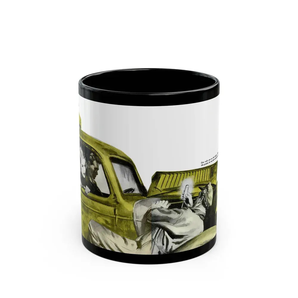 Gus Peps Up a Tired Truck, Popular Science, 1953 - Black Coffee Mug 11oz - Go Mug Yourself