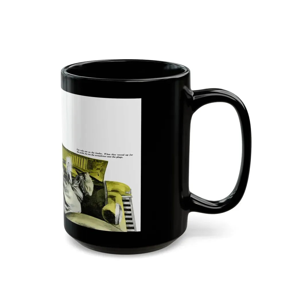 Gus Peps Up a Tired Truck, Popular Science, 1953 - Black Coffee Mug - Go Mug Yourself